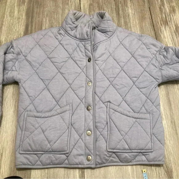 Wild Fable Women's Quilted Puffer Jacket Full‎ Zip Light Blue Size L - Picture 6 of 8